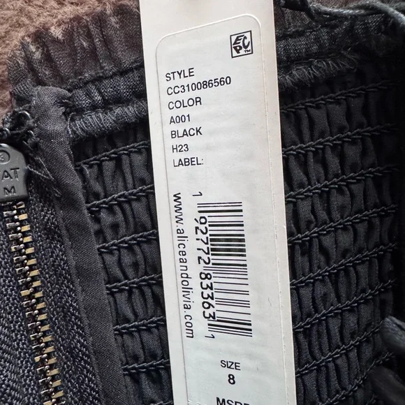 Alice + Olivia Black Pleated Tulle Midi Dress w/ Romper Lining Size 8 NWT $695 - Picture 10 of 11